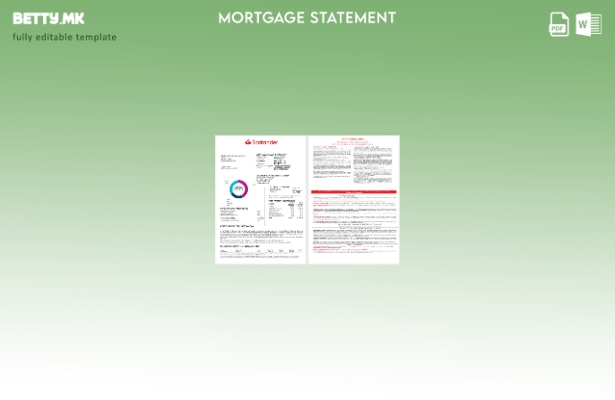 модерен стил Извештај за хипотекарен заем во САД Сантандер банка во шаблон Word 